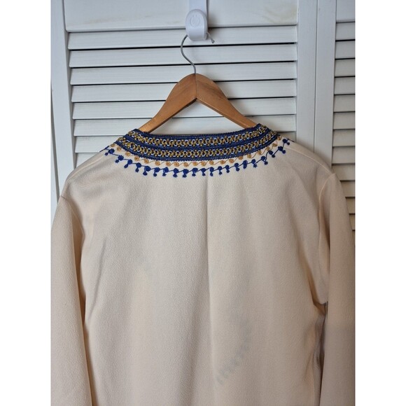 Vtg‎ Caftan Muumuu Dress Embroidered Maxi Tunic Boho Hippie Resort Wear M/L - Picture 14 of 15